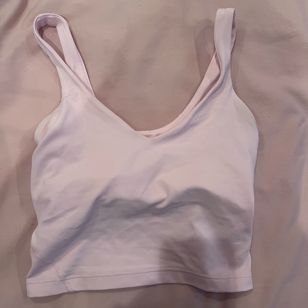 lululemon athletica Light Pink V-neck Crop Sports Tank